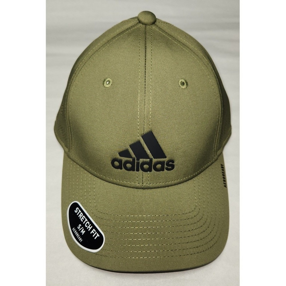 adidas Men's Gameday Stretch Fit Baseball Cap, Olive Green - S/M